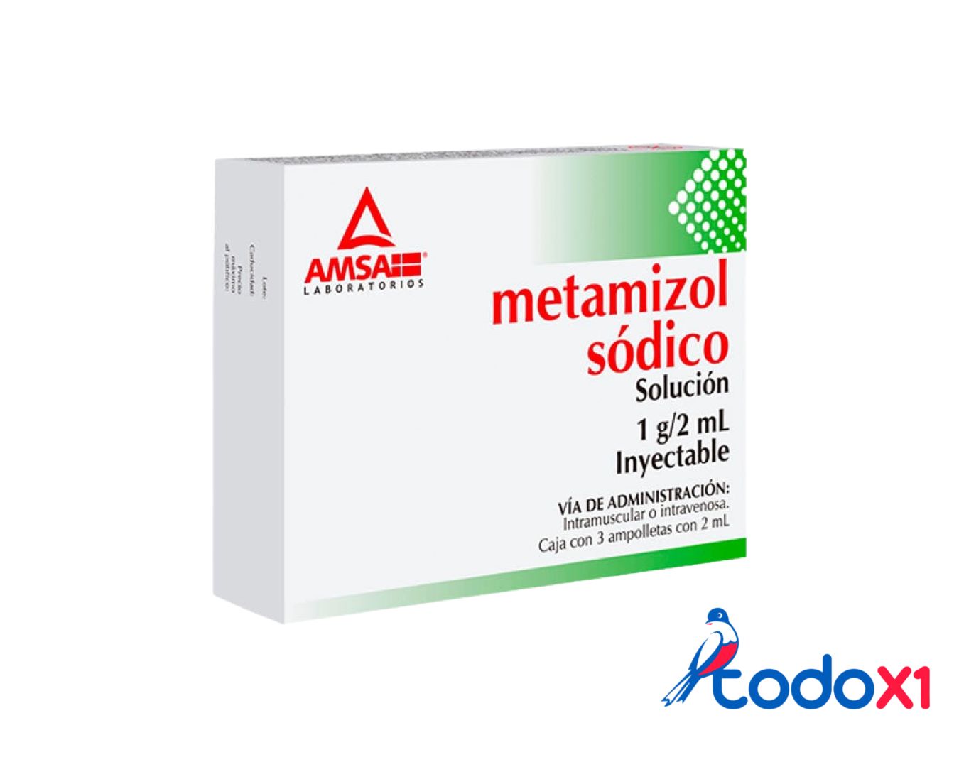 todox1_farmacia24 Metamizol sódico inyección 3ampolletas 1g/2ml - Imagen 1