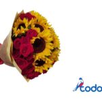 Ramos de 10 girasoles + 15 principes negros