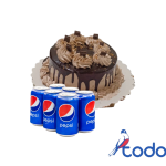Cake de merengue + six de refresco importado
