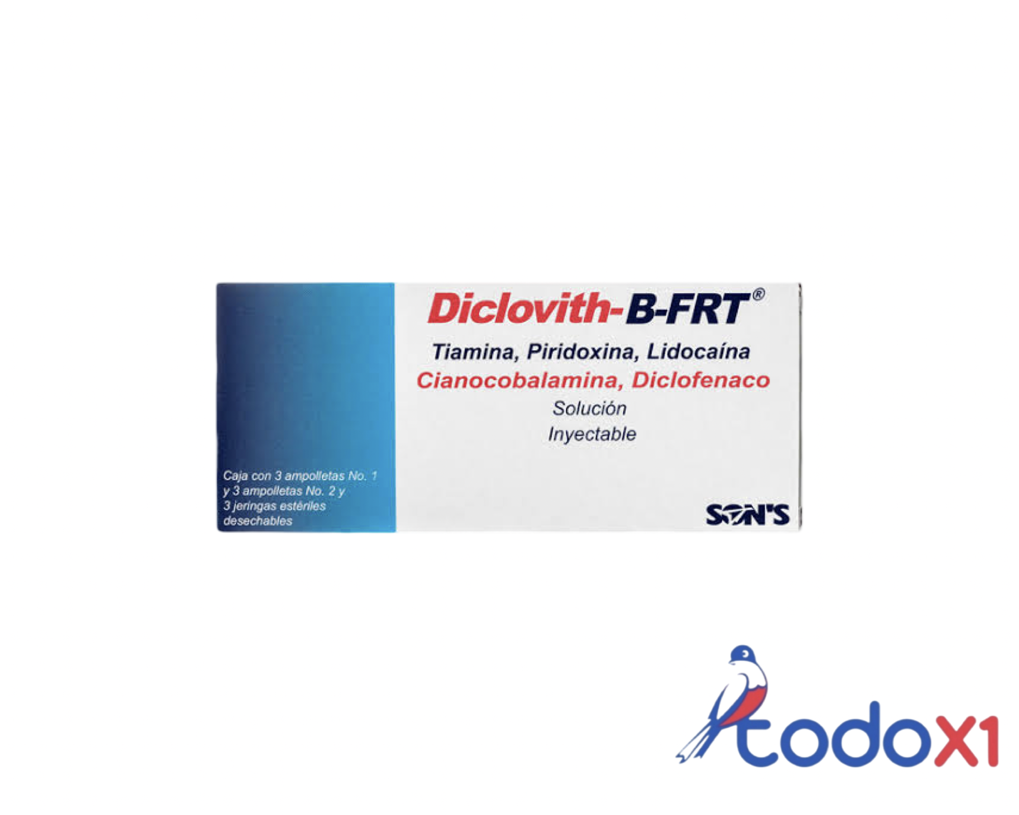 img_1076 Diclofenaco 75mg / VitaminasB12 5mg / B6 100mg/ B1 100mg solución inyectable - Imagen 1