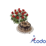 Cake de merengue + ramos de 12 rosas  rojas