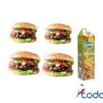 Oferta de 4 hamburguesa naturales +1 caja de jugo 1litro