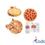 Oferta de 1pizza de queso+1pizza de jamon+1pizza de chorizo + 6cervezas