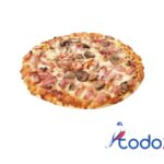 Pizza de jamón y champiñones