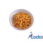 Pasta corta con jamon y queso