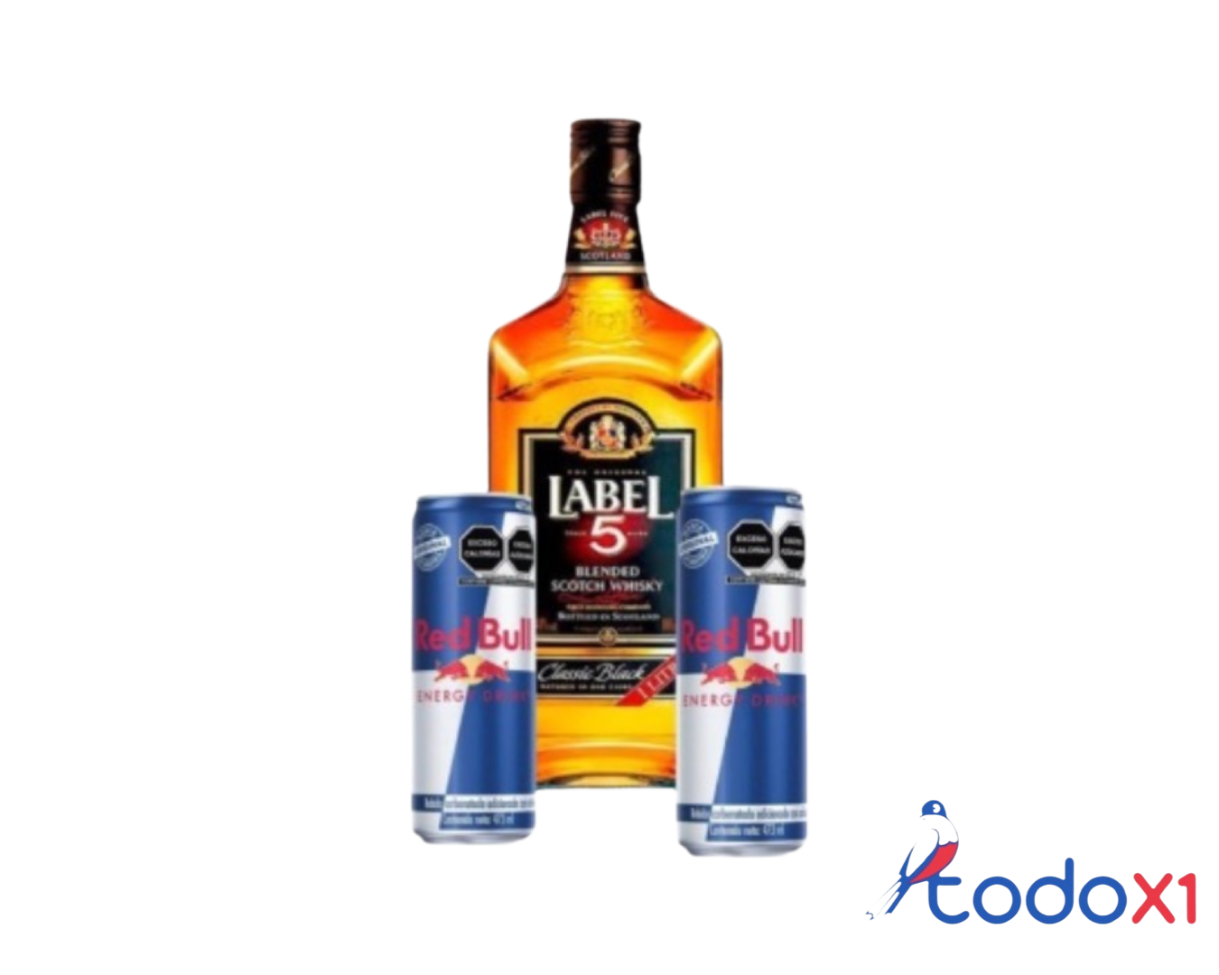 img_3092 Botella de whisky label 5 1litro + 2 red bull - Imagen 1