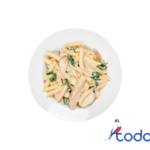 Pasta corta alfredo con pollo
