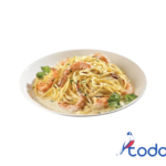 Espaguetis alfredo con camarones