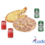 Oferta de 2 pizzas +2refresco +2cerveza