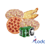 Oferta de 4 pizzas  + 4 cerveza