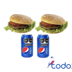 Oferta de 2 hamburguesas naturales + 2 refrescos