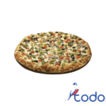 Pizza de vegetariana (champiñones , aceituna y pimiento )