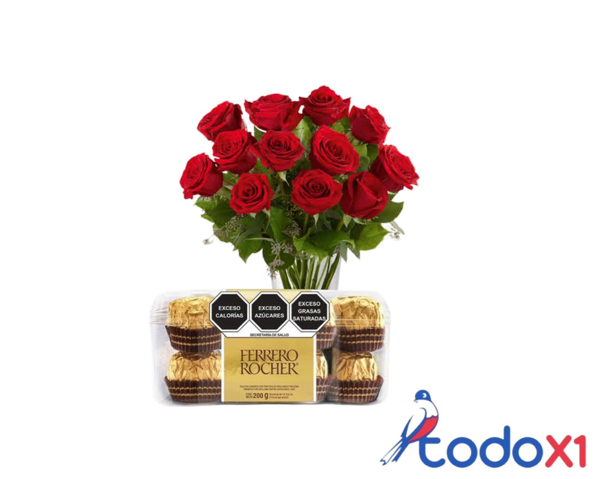 img_8414 Ramo de 10 rosas rojas + estuche de bombones ferrero (16 unidades) - Imagen 1
