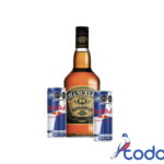 Botella de whisky chanceler 1litro + 2 red bull