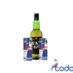 Botella de whisky  vat 69 750ml + 2 red bull