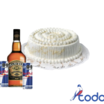 Cake de merengue + botella de whisky chanceler 1litro + 2 red bull