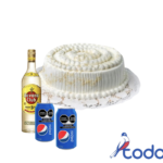 Cake de merengue + botella havana club 3 años 700ml + 2 refresco cola