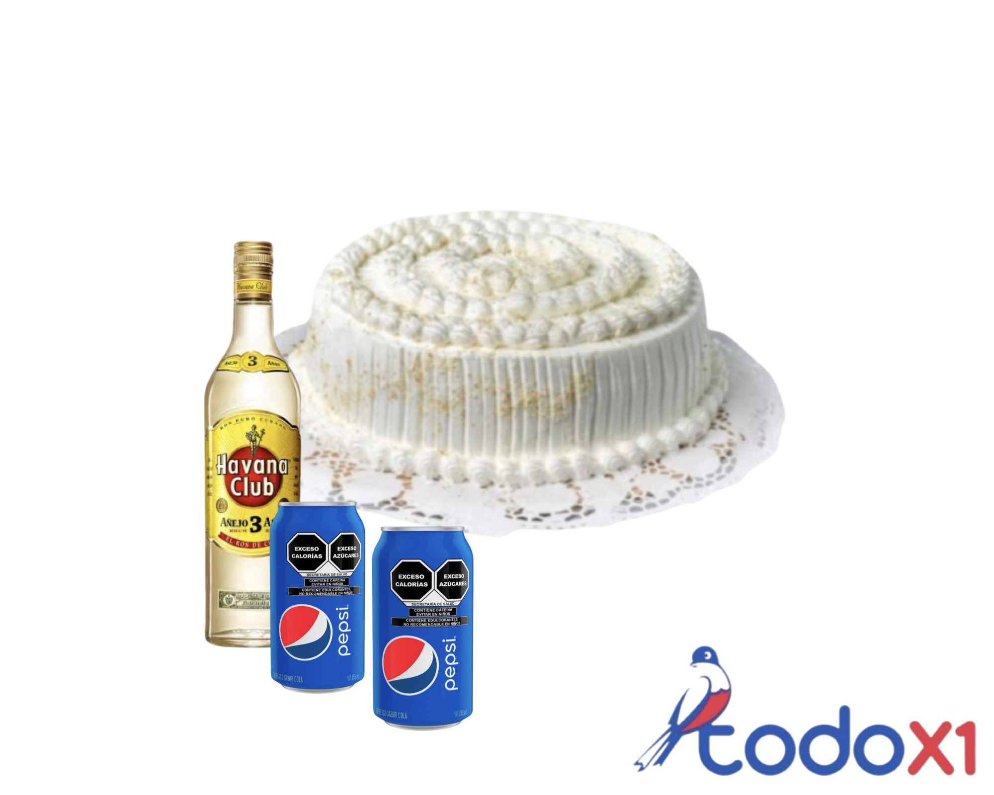 img_8450 Cake de merengue + botella havana club 3 años 700ml + 2 refresco cola - Imagen 1