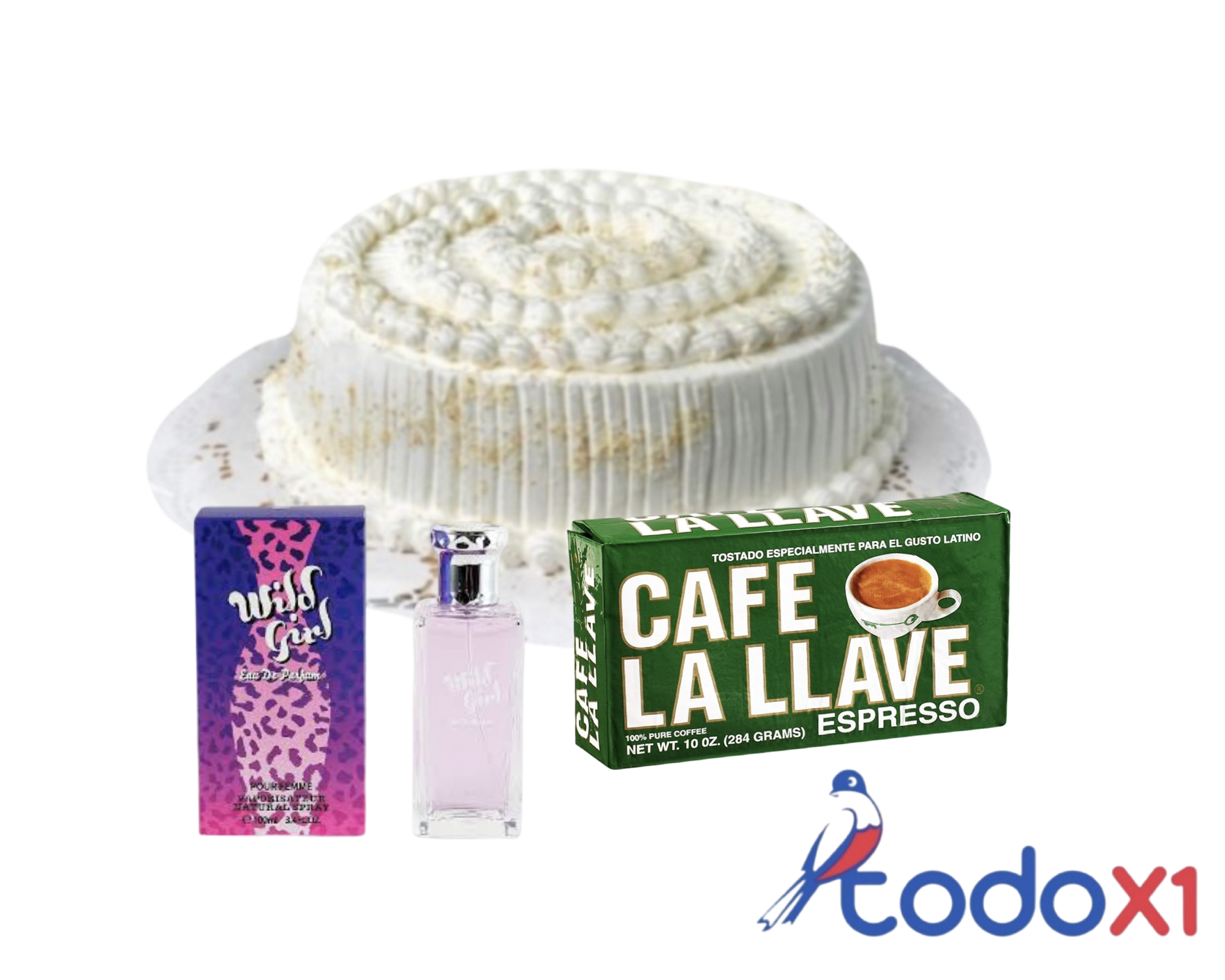 img_8485 Cake de merengue + paquete de café la llave 284g + pomo de perfume 100ml - Imagen 1