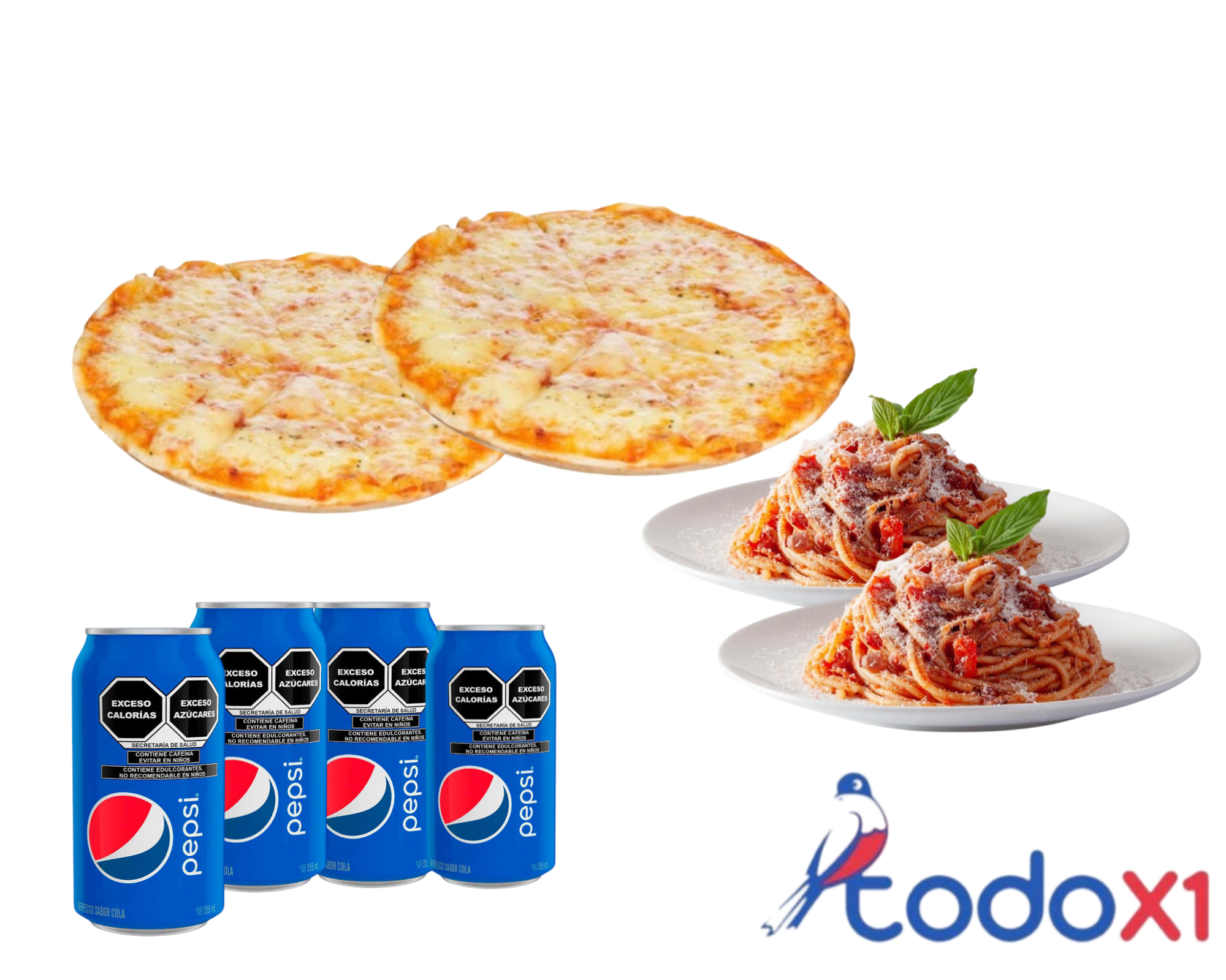 img_9293 Oferta de 2 pizzas de queso + 2 espaguetis de jamón + 4refrescos - Imagen 1