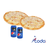 Oferta de 2 pizzas de queso + 2 liquidos