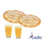 Oferta de 2 pizzas con queso +2 jugos naturales