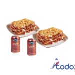 Oferta de 2 lasaña de carne +2 refrescos
