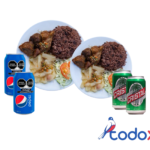 Oferta de 2 masa de cerdo +2 cerveza + 2 refresco + 2 postres