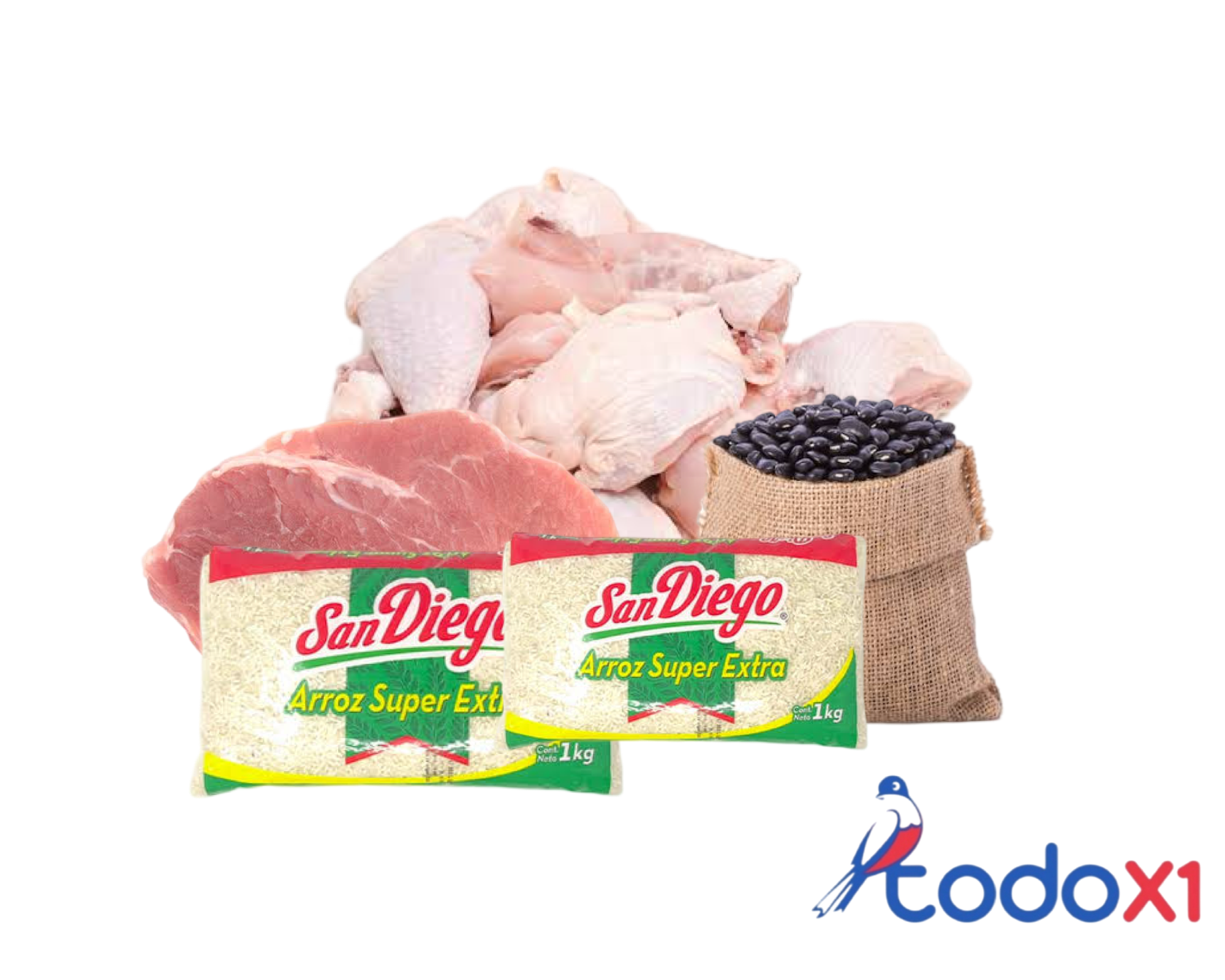 img_0806 Pollo 2kg + Arroz 2kg + Bistec de cerdo 3libras + Frijoles negros 2libras - Imagen 1