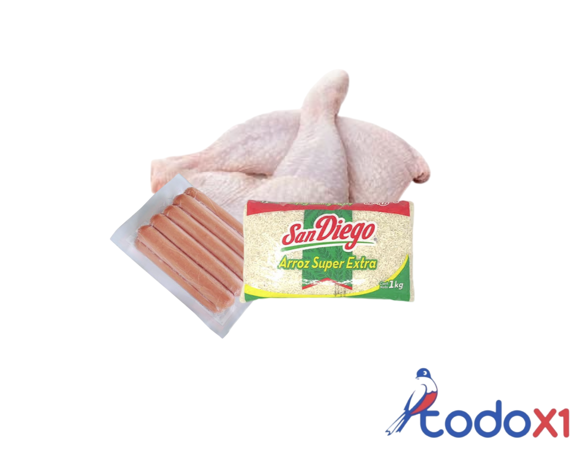 img_0859 Pollo 1kg + Arroz 1kg + Salchichas 500g - Imagen 1